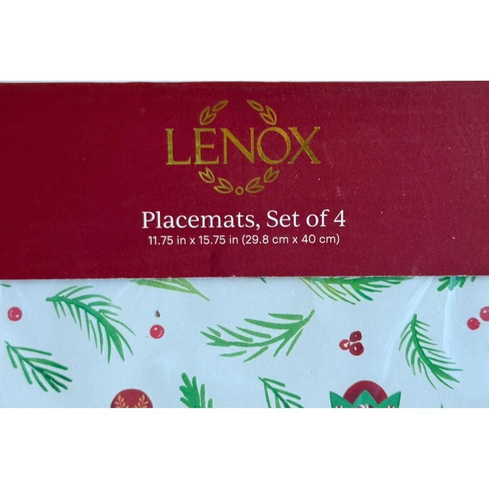 Lenox Christmas Bayberry Nutcracker Placemats Hardboard Cork Set of 4 Boxed